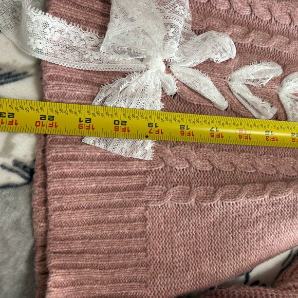 Francesca's Collections Mauve Sweater with Lace Accents - Picture 5 of 7